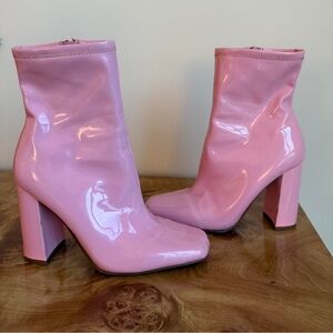 Steve Madden Shiny Pink Heeled Boots